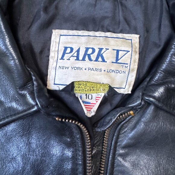 Vintage Park V Black Leather Fringe Jacket Embroidered Roses & Daggers 10 - Picture 2 of 9